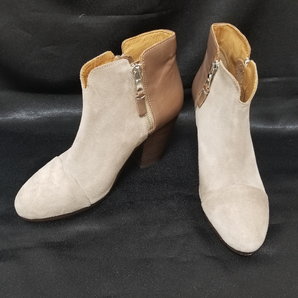 Rag & Bone VGUC Tan Leather & Suede Booties
